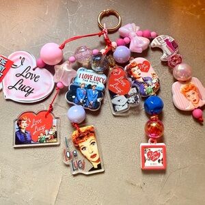 I Love Lucy Keychain Charm Set - Pink Multi-book / bag Charms